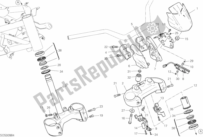 Todas as partes de Conjunto De Direção do Ducati Diavel 1260 USA 2020